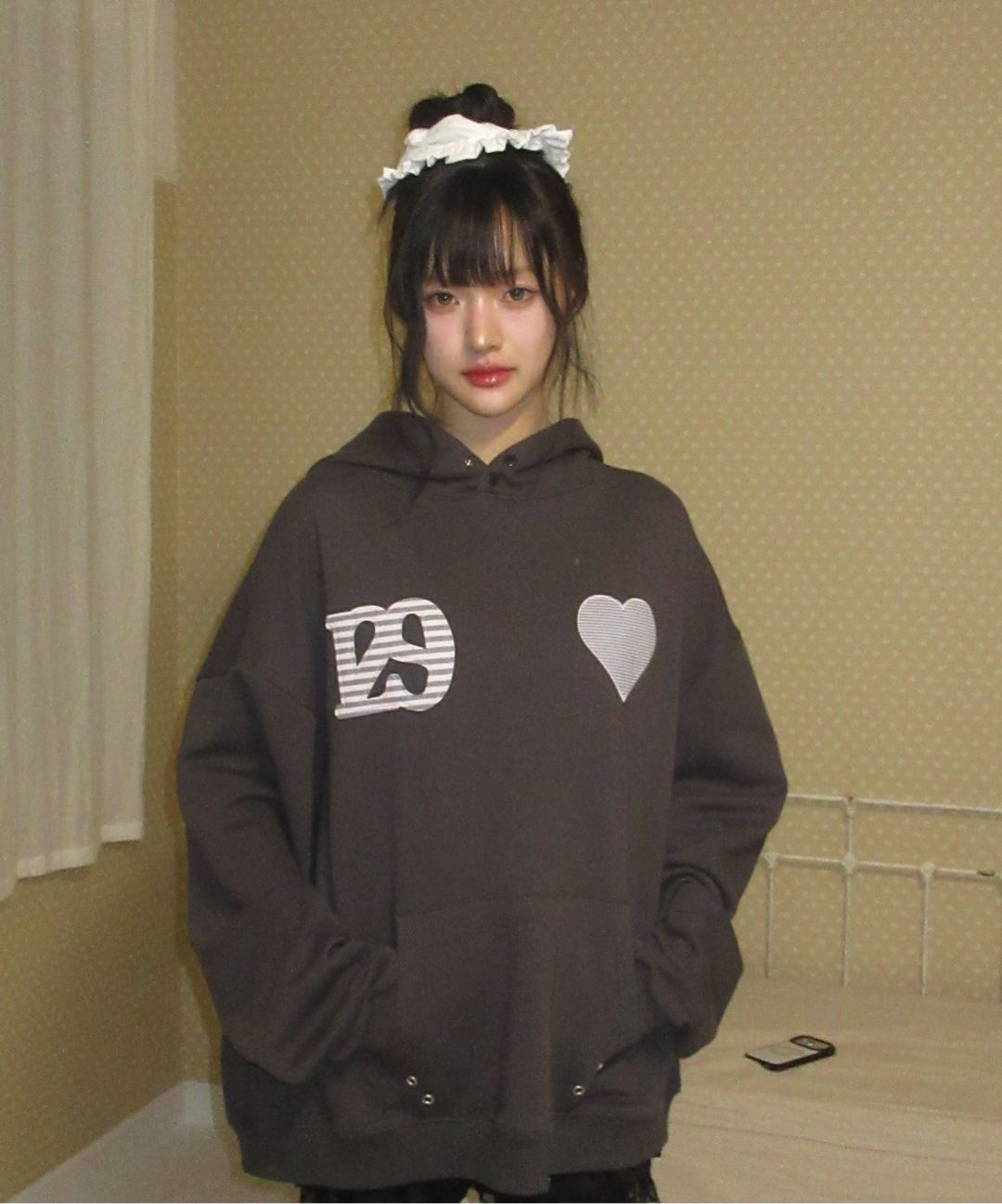 MUSINSA公式 | ILLIGO 129 ストライプ配色フードパーカー メランジ