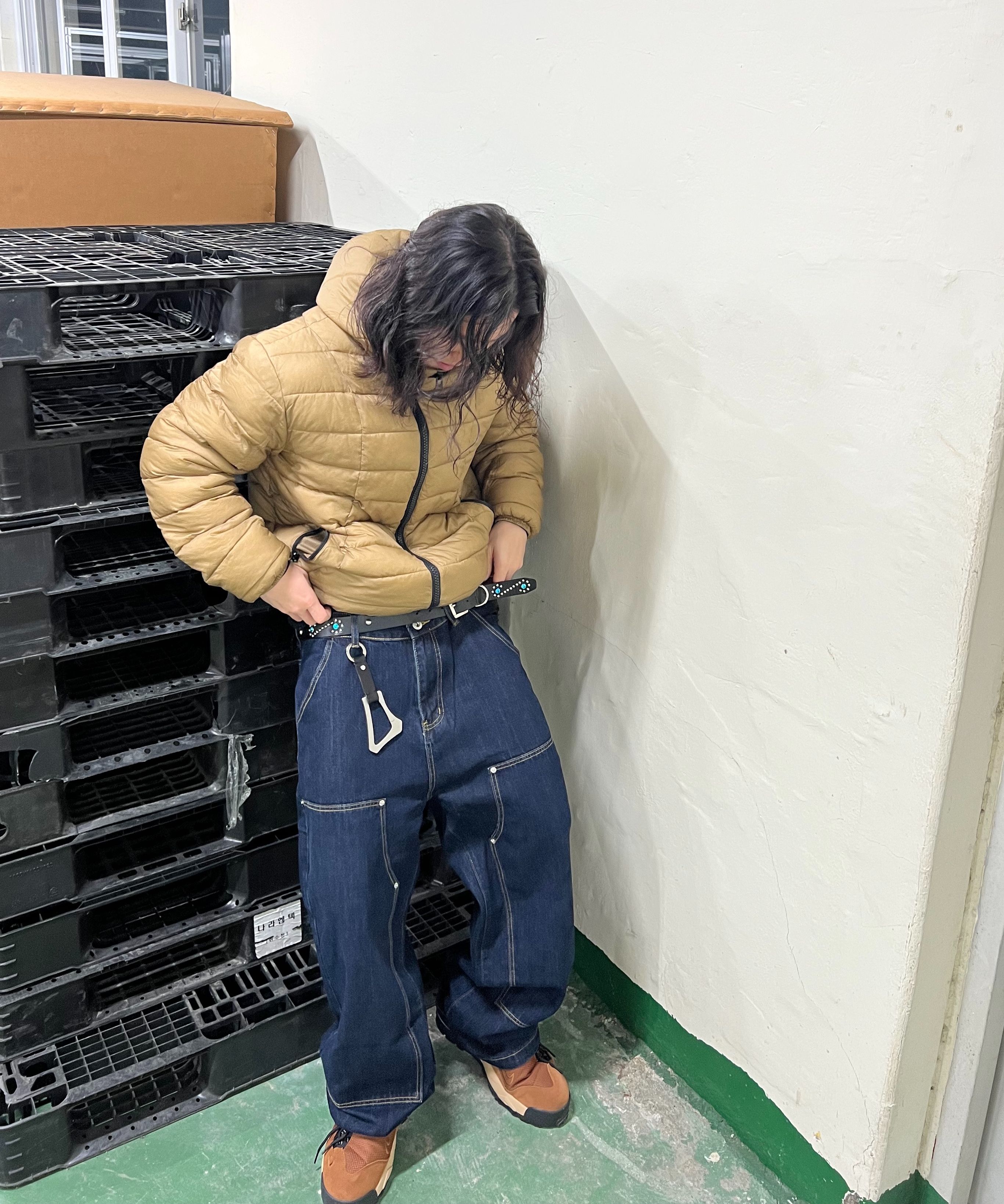 MUSINSA公式 | DWS COMPANY ダブルニーデニムパンツ（インディゴ）