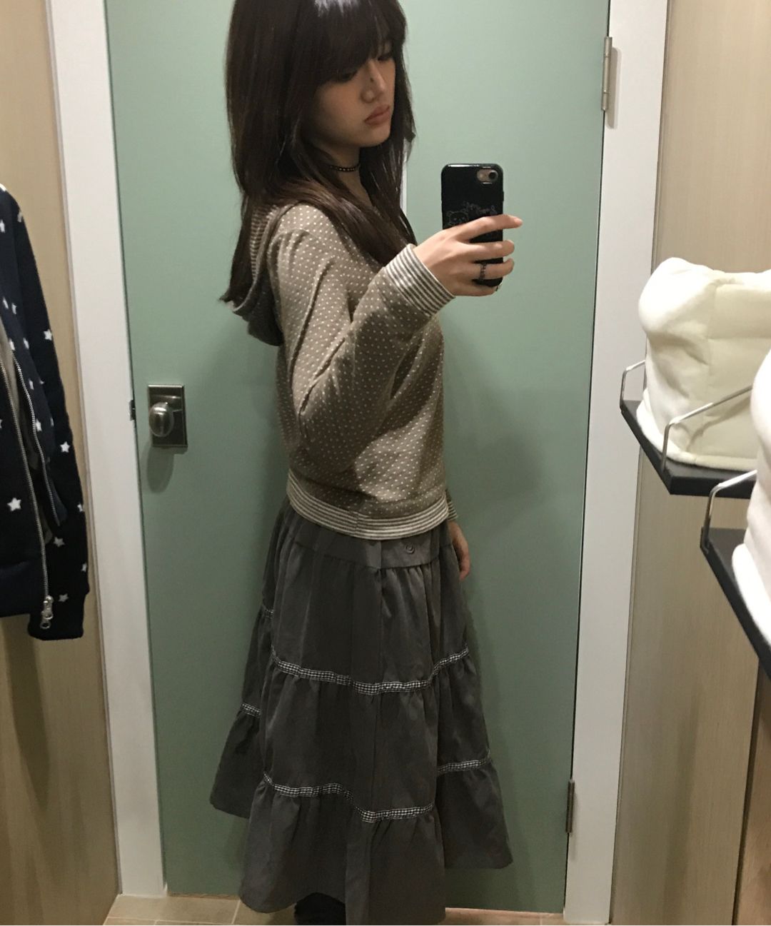 aeae CHECK MIDI TIERED SKIRT ミディスカート MUSINSA公式 | AEAE CHECK MIDI TIERED SKIRT [BROWN]