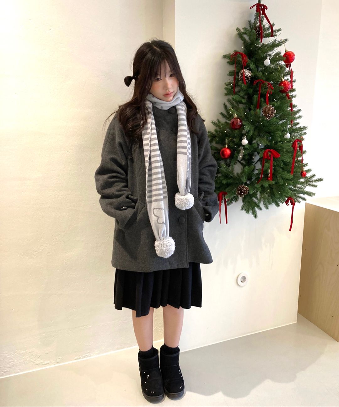 （新品）hugyourskinハグユアースキン ハーフ コート 韓国 hug your skin(ハグユアスキン) コート(レディース) - 海外通販の