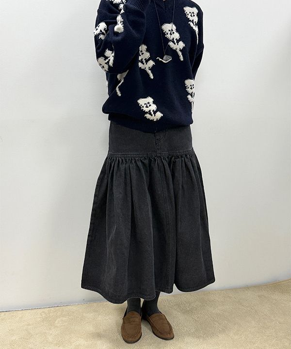 スカート SINOON SN Flare Denim Skirt Black MUSINSA公式 | SINOON SN Flare Denim Skirt (Blue)