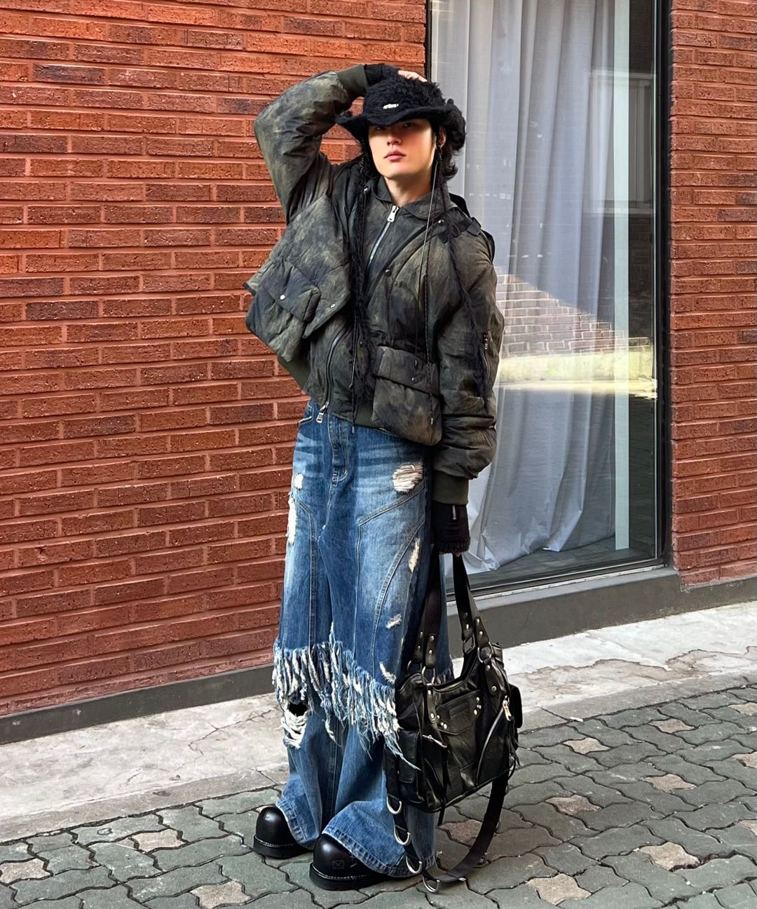 선데이오프클럽(SUNDAYOFFCLUB) Layered Skirt Flared Denim Jeans