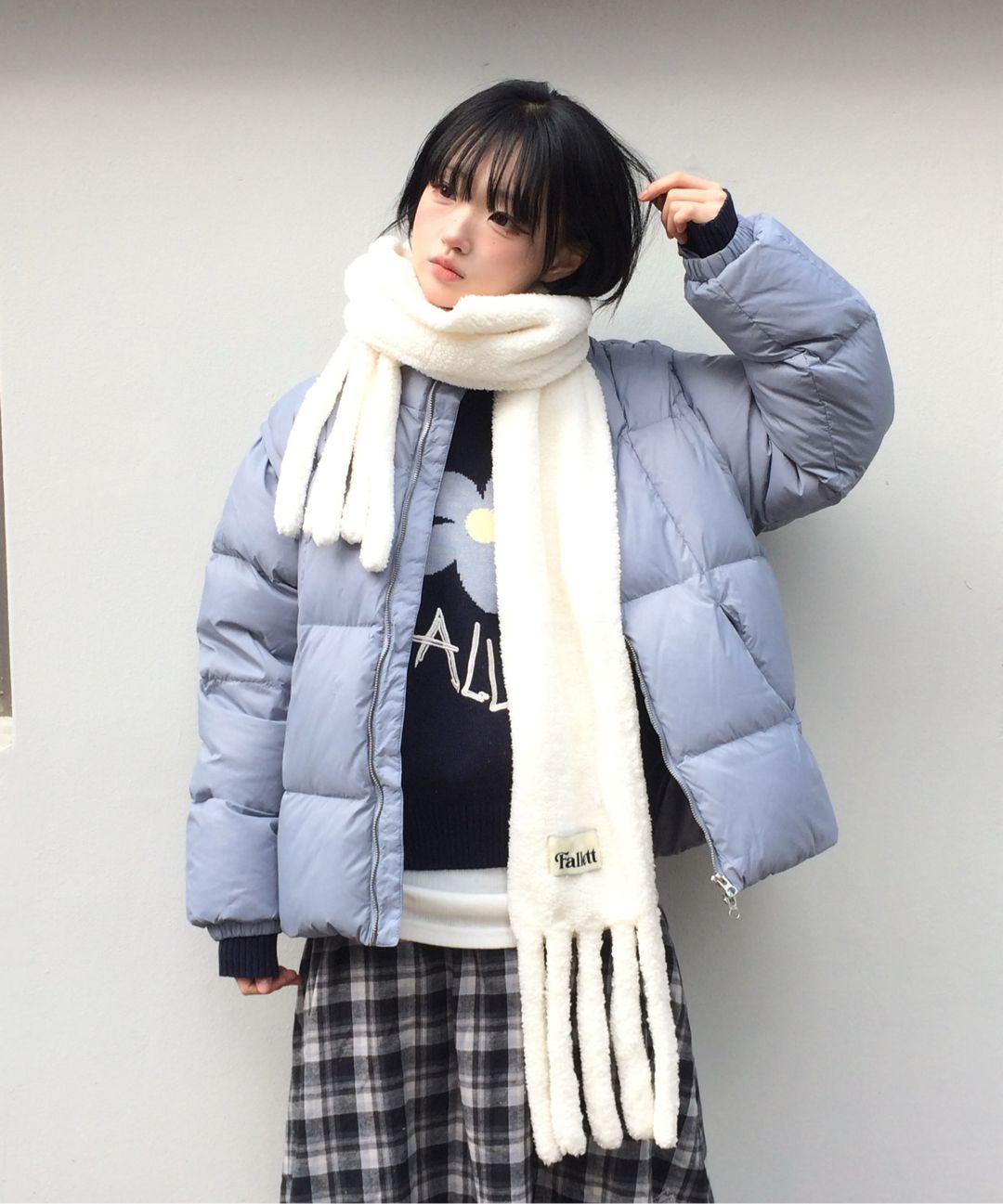 MUSINSA公式 | FALLETT ブックルポケットマフラーアイボリー