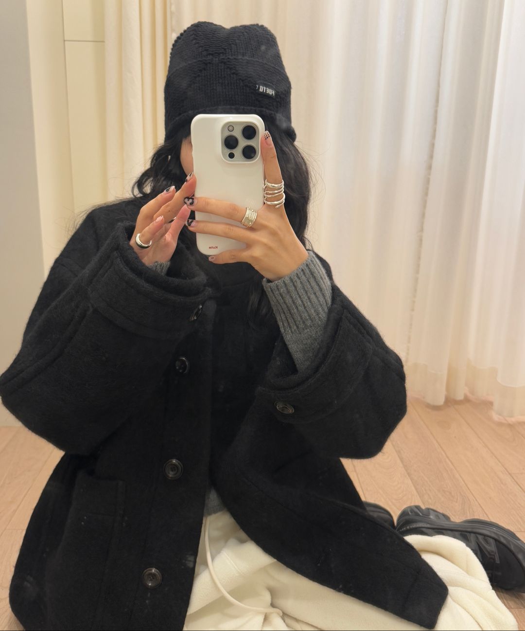 MUSINSA公式 | LINGSEOUL alpaca high-neck half coat-khaki brown