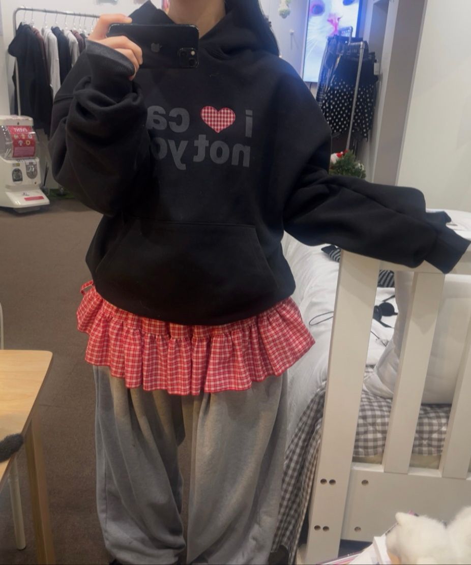 MUSINSA公式 | ITZAVIBE I LOVE CAT NOT YOU CAT EAR HOODIE