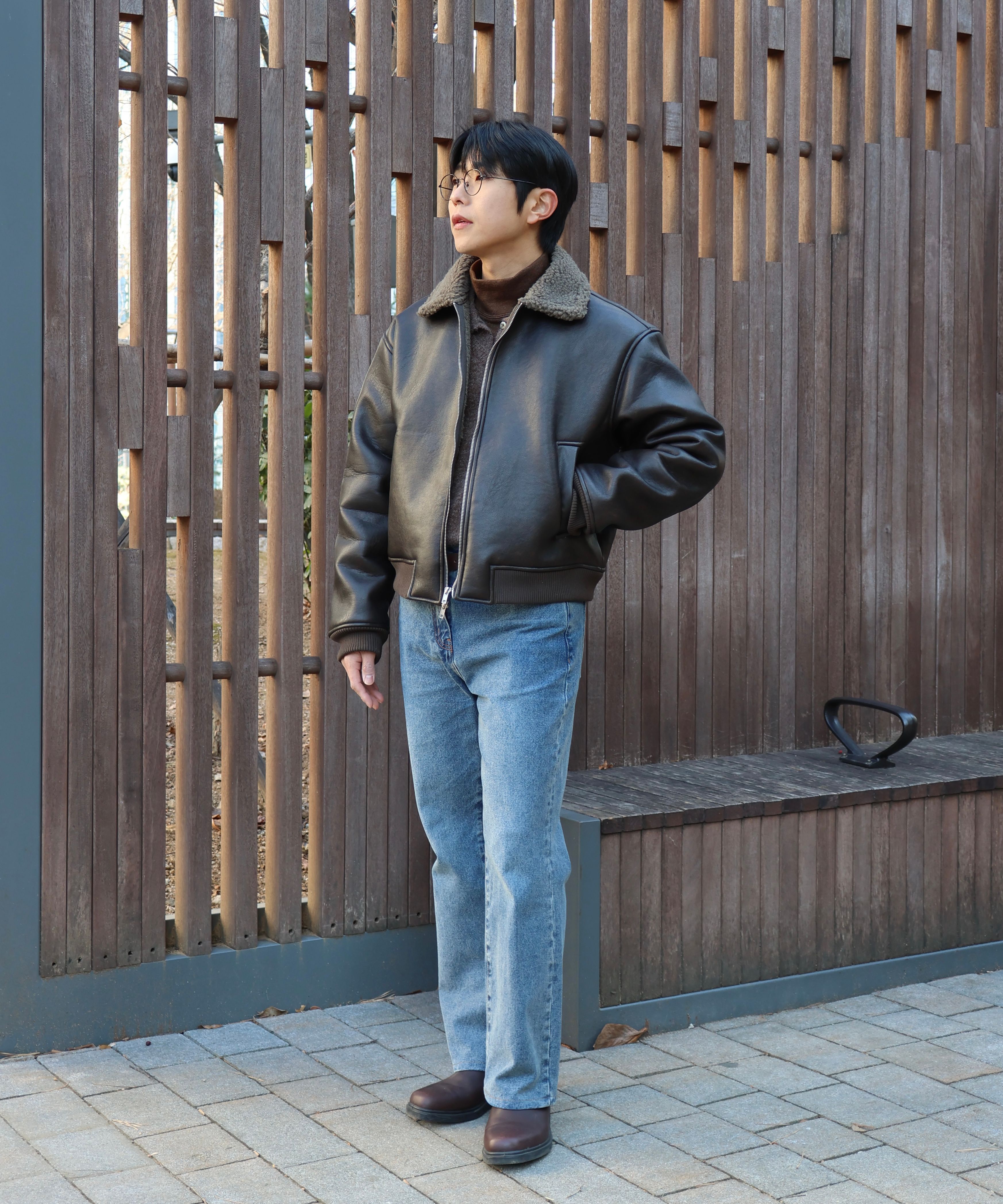 GLW ヴィンテージムートンバイカージャケットブラック ヴィンテージムートンバイカージャケットブラック（ムートンコート