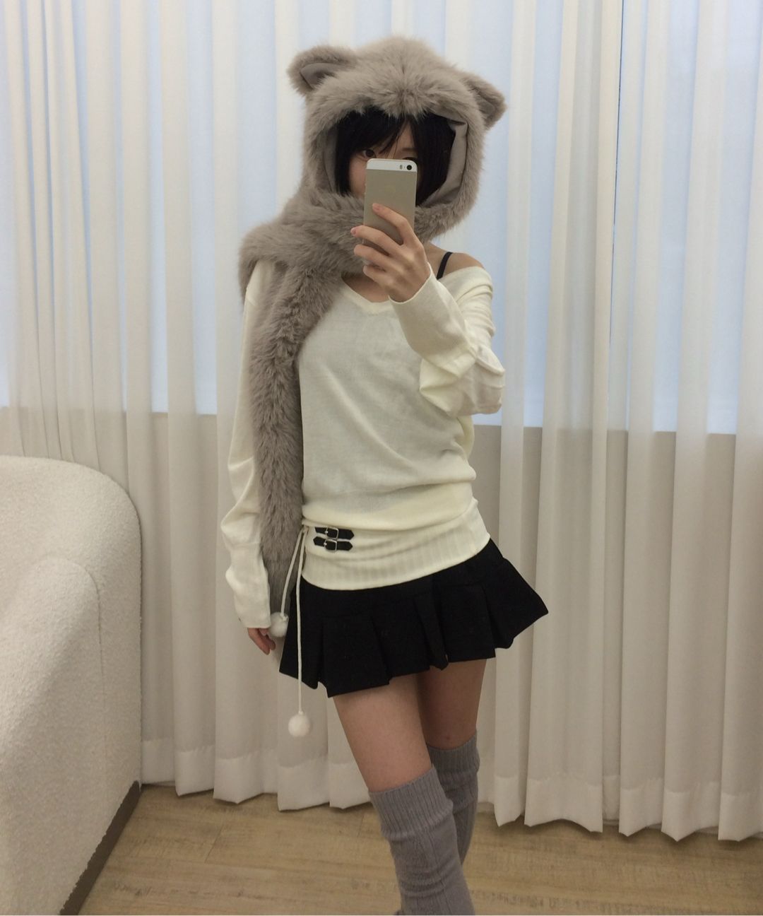 MUSINSA公式 | FORUSRING 4US Banding mini skirt (black)