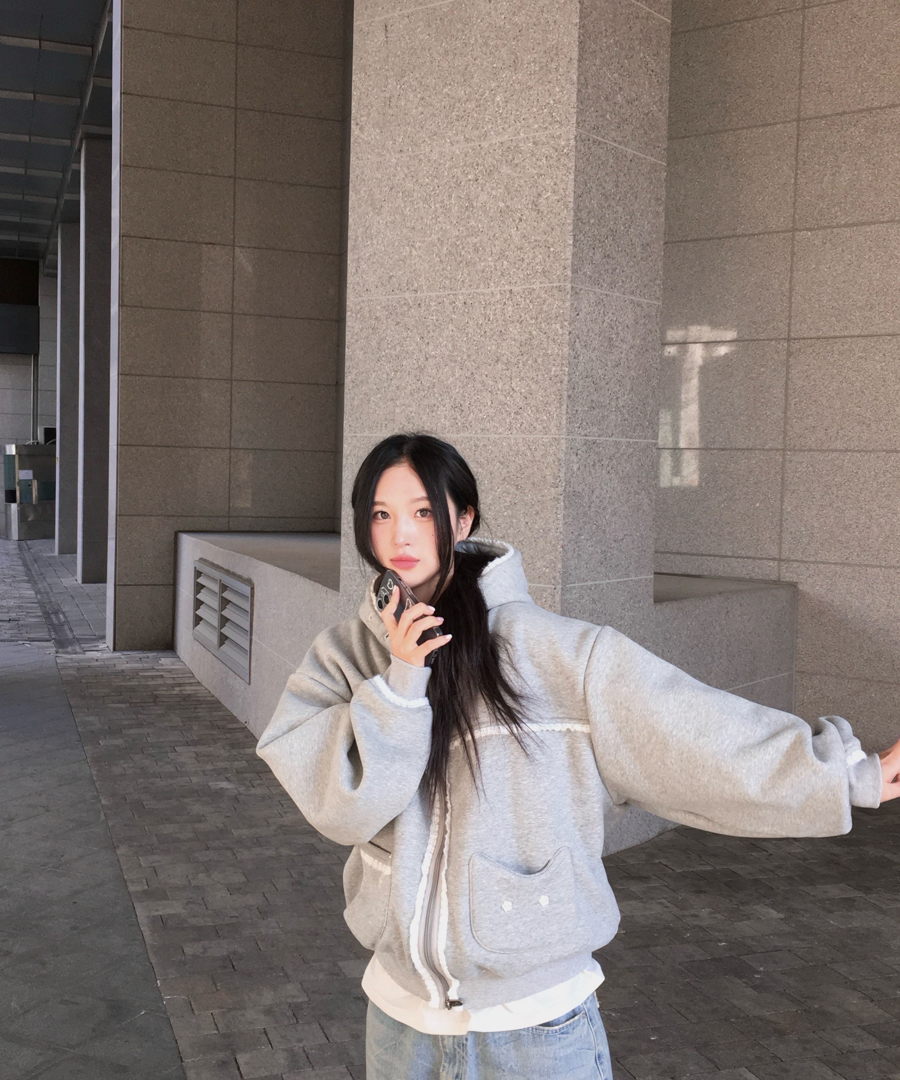 MUSINSA | RuNaKiHu WXJ023 Rie Neko Lace Amazing Fleece Hoodie Zip