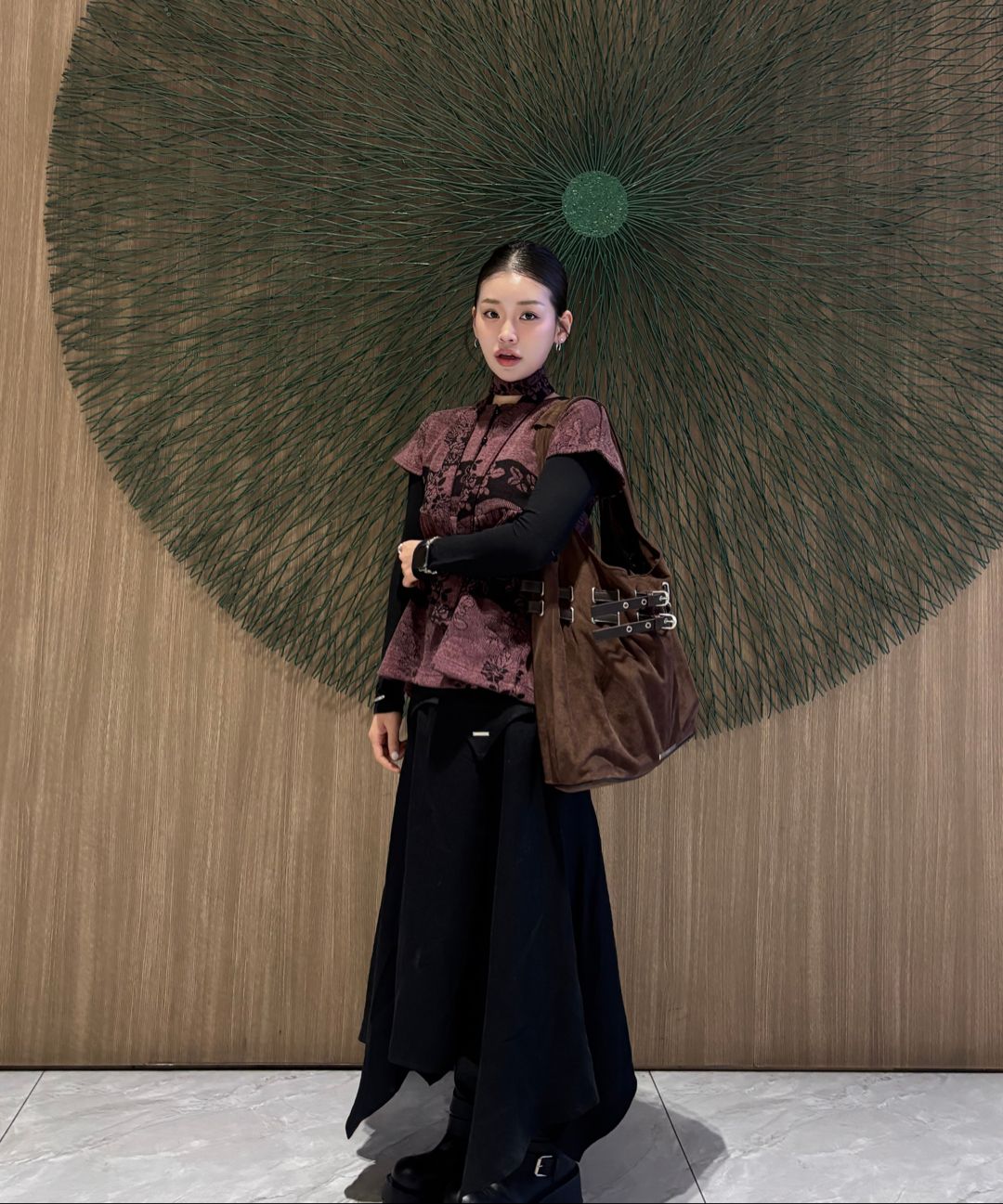 미세키서울(MISEKI SEOUL) Flutter folding Skirt CHARCOAL - 사이즈