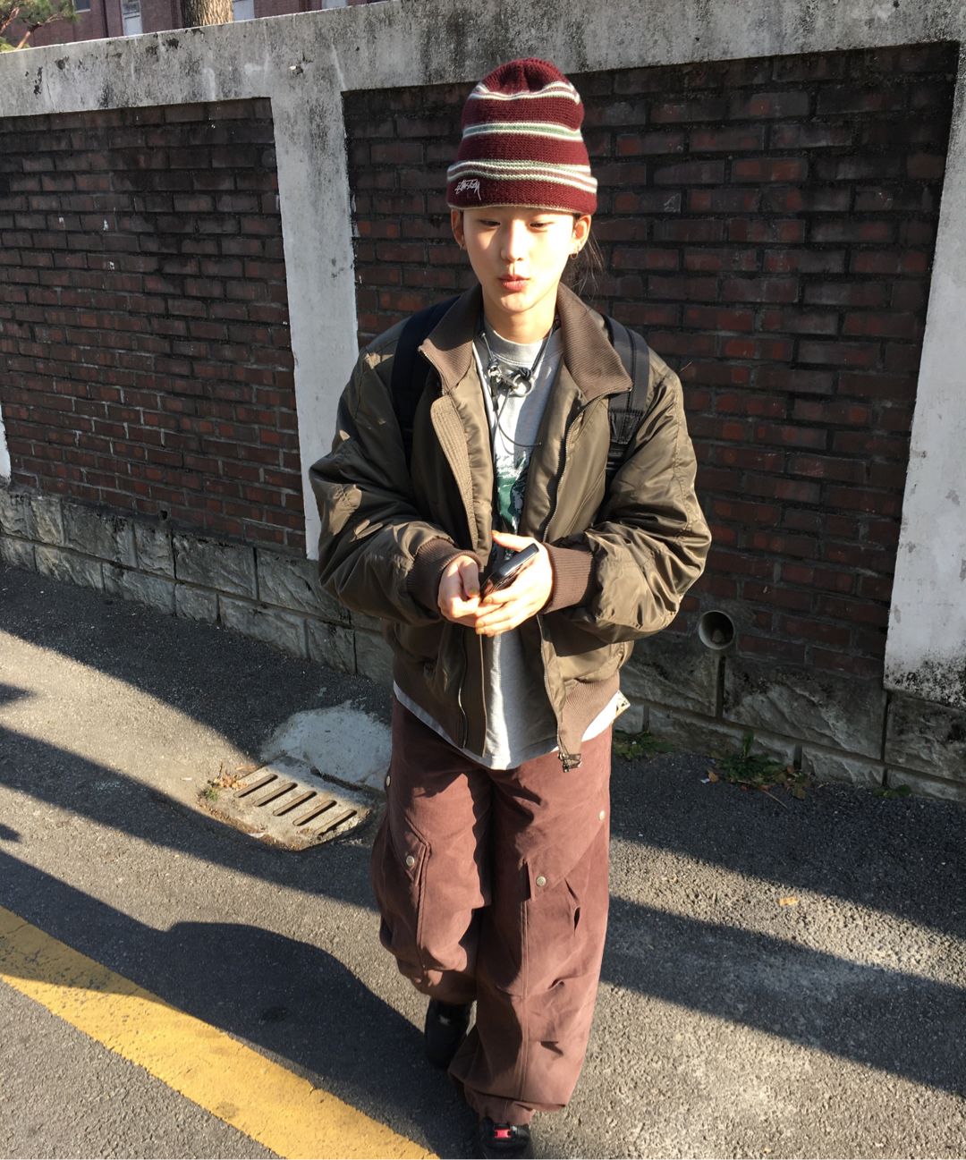 단델(DANDEL) DD cropped studded MA-1 jacket (KHAKI) - 사이즈