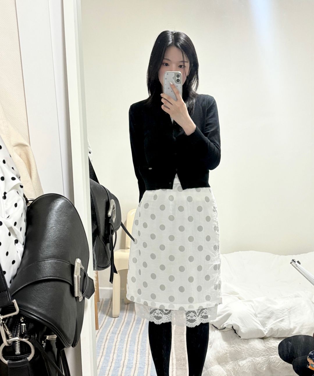 MUSINSA公式 | PARTIMENTO WOMEN 2 IN 1 ドットプリントシアーミディ