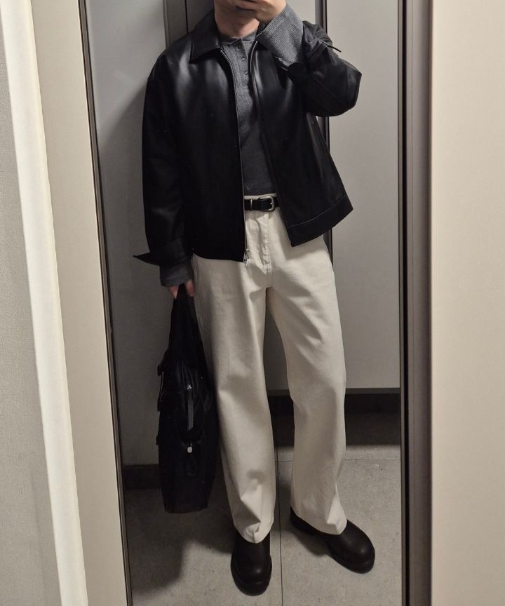 MUSINSA公式 | DOFFJASON オーバーフィットラムスキンシングルジャケット