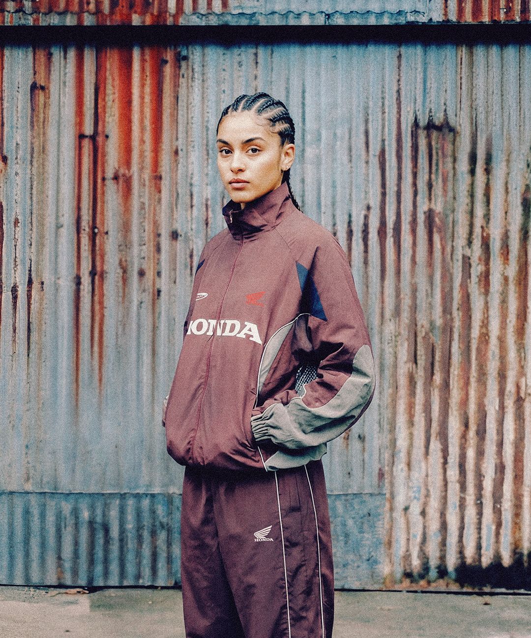MUSINSA | PHYPS MOTORCYCLE Track Zip up Jacket Red