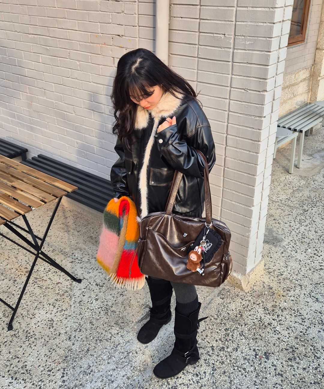 MUSINSA | ROUGHNECK Washed leather mustang jacket