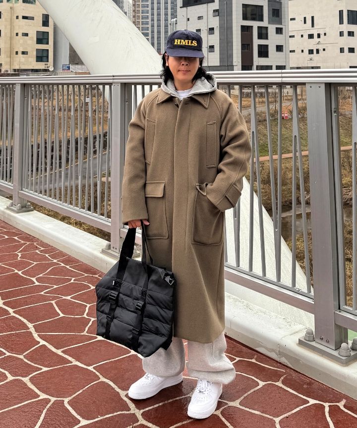 MUSINSA | INSILENCE Oversize Balmacaan Coat DARK NAVY