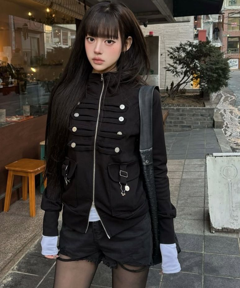 러브이즈트루(LUVISTRUE) EL PIRATE HOOD ZIP UP(BLACK) - 사이즈