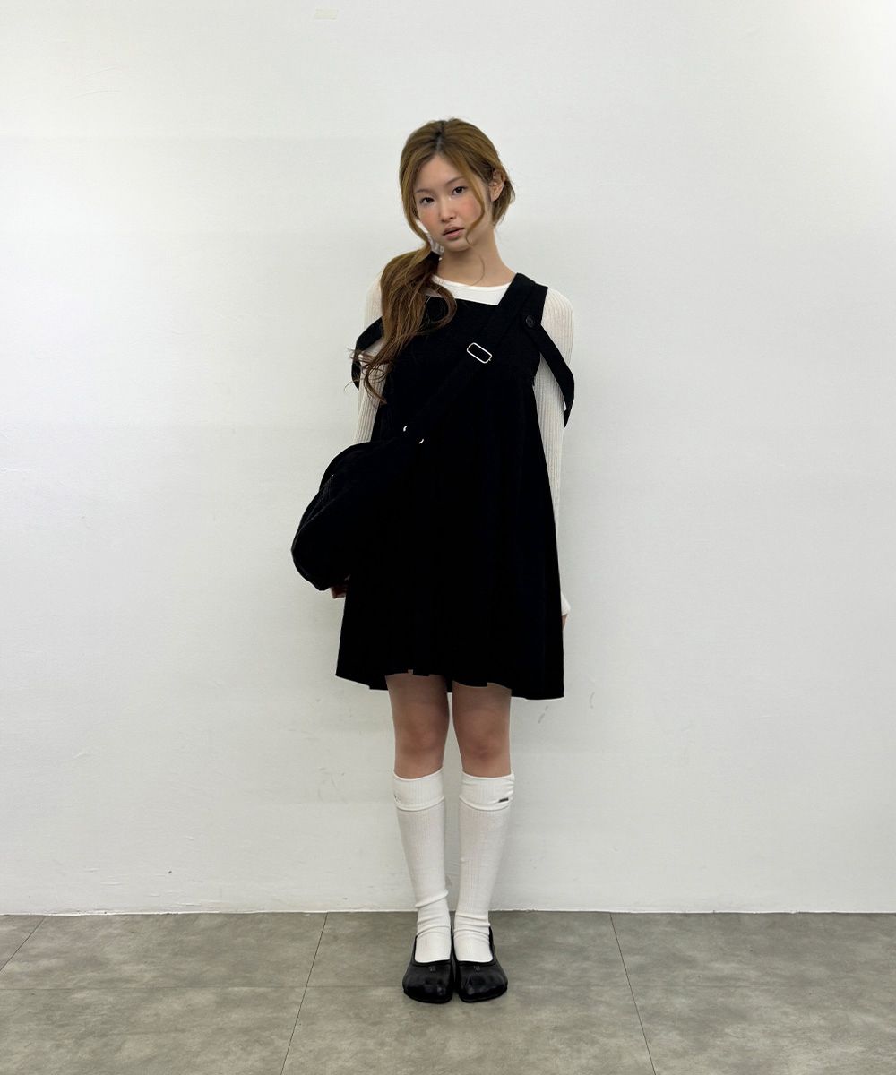 미세키서울(MISEKI SEOUL) Pleats button doll dress BLACK - 사이즈