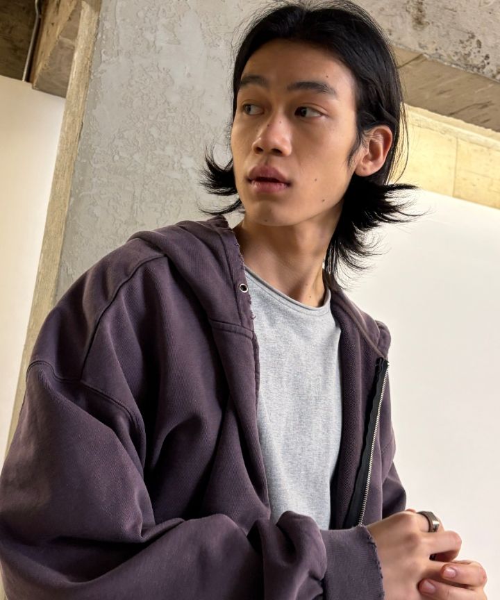 MUSINSA | KANEITEI PIGMENT DAMAGE HOODIE ZIP-UP (OLIVE DRAB)