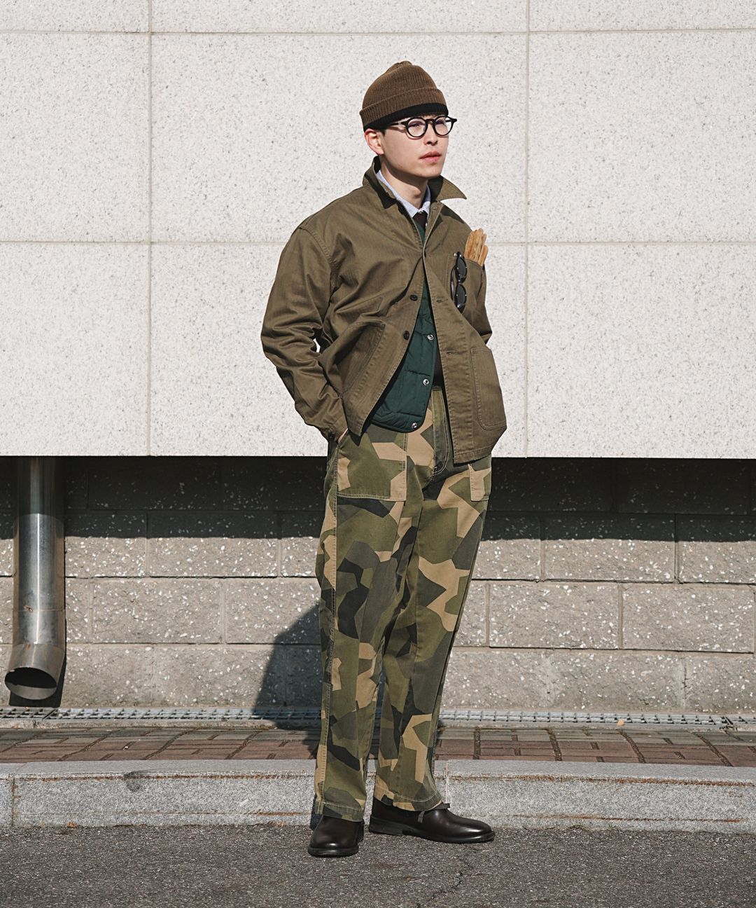MUSINSA公式 | OUTSTANDING U.S.N N-3 HBT JACKET_OLIVE GREEN