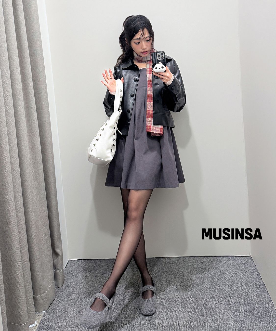 미세키서울(MISEKI SEOUL) Pleats button doll dress BLACK - 사이즈