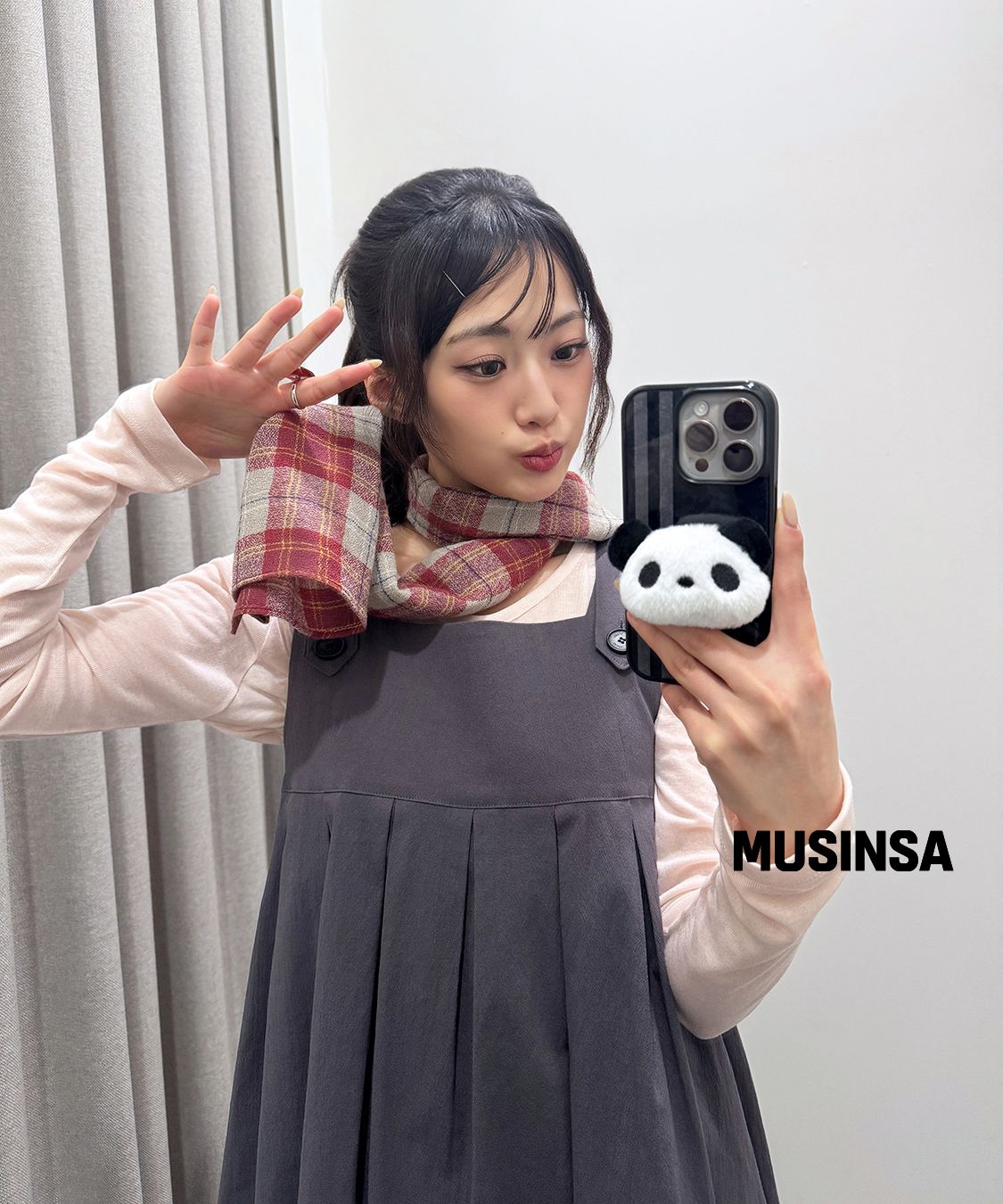 미세키서울(MISEKI SEOUL) Pleats button doll dress BLACK - 사이즈