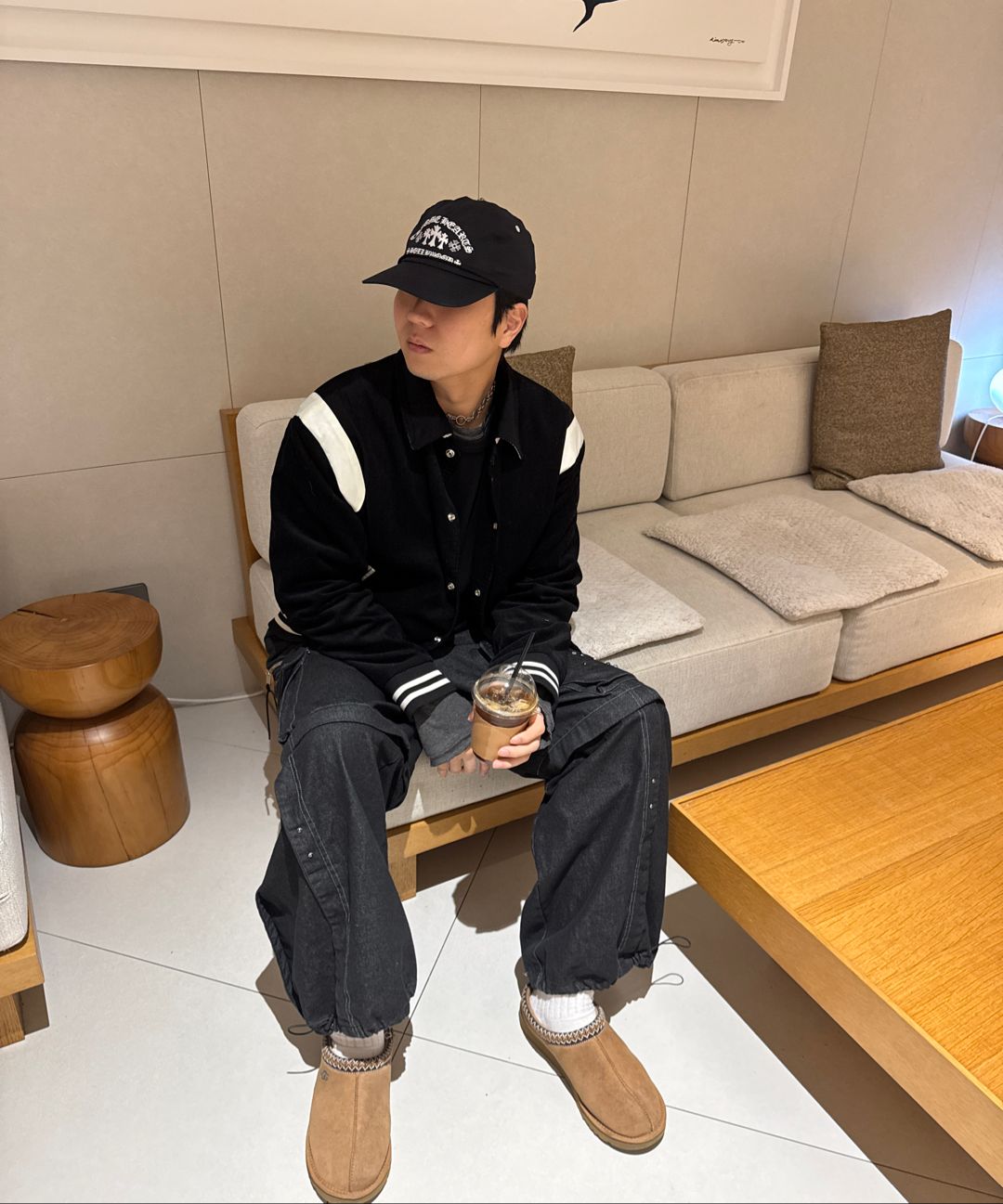 MUSINSA公式 | ROLLING STUDIOS CORDUROY VARSITY JACKET BLACK