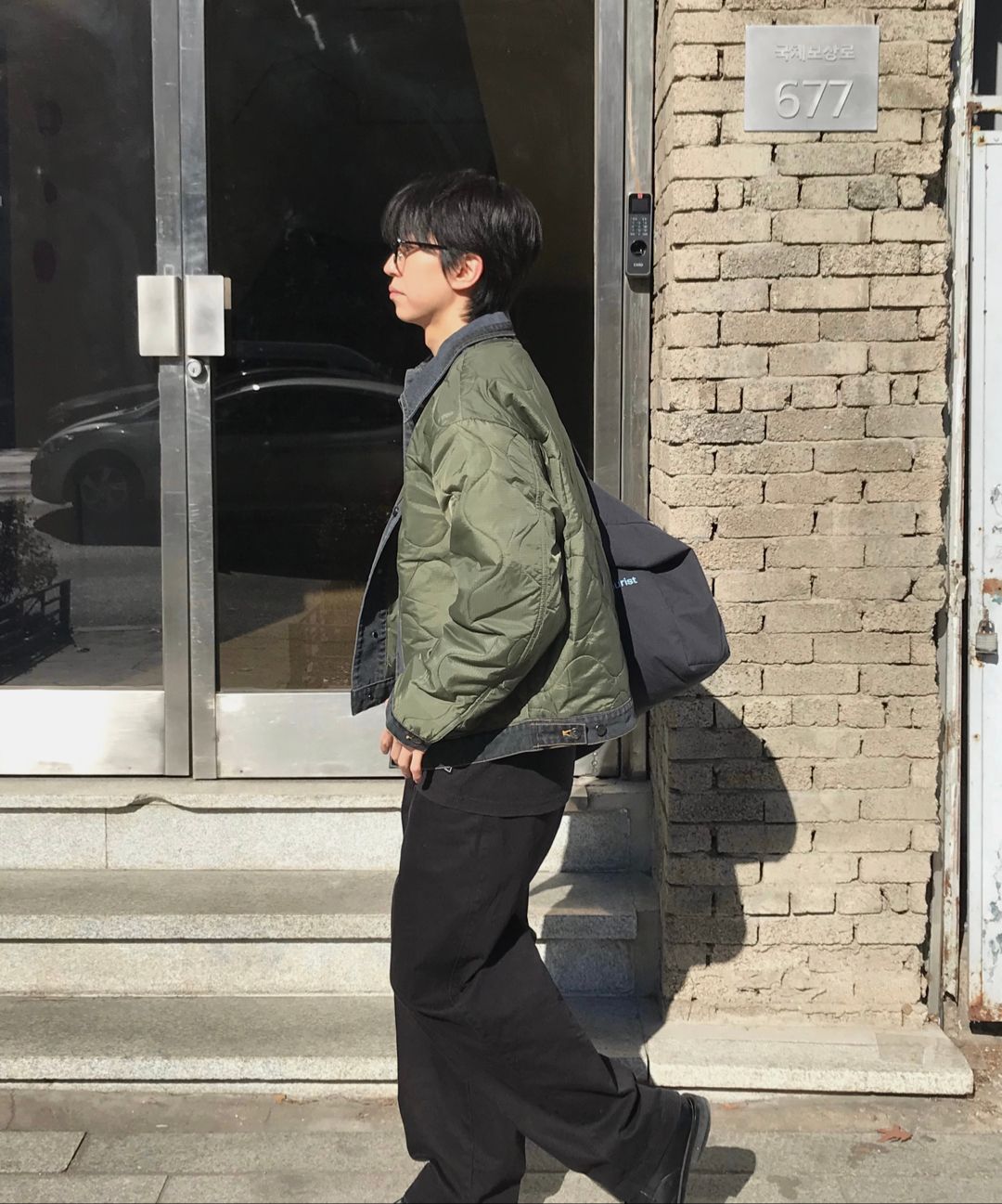 MUSINSA公式 | WMC デニムレイヤーキルティングジャケット_NAVY