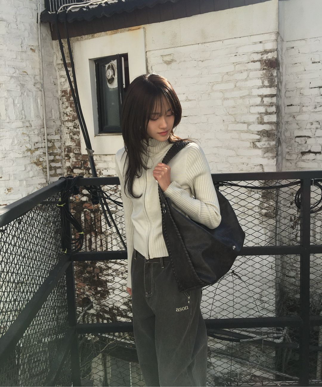 MUSINSA公式 | ASON SMOG WIDE PANTS / BLACK