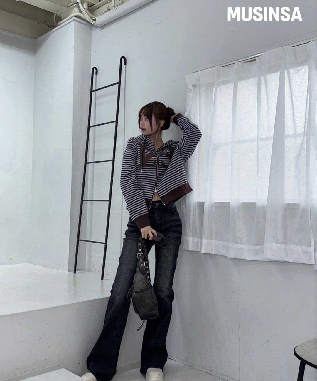 MUSINSA公式 | SYNERJYN CAT WASHING DENIM PANTS BLACK