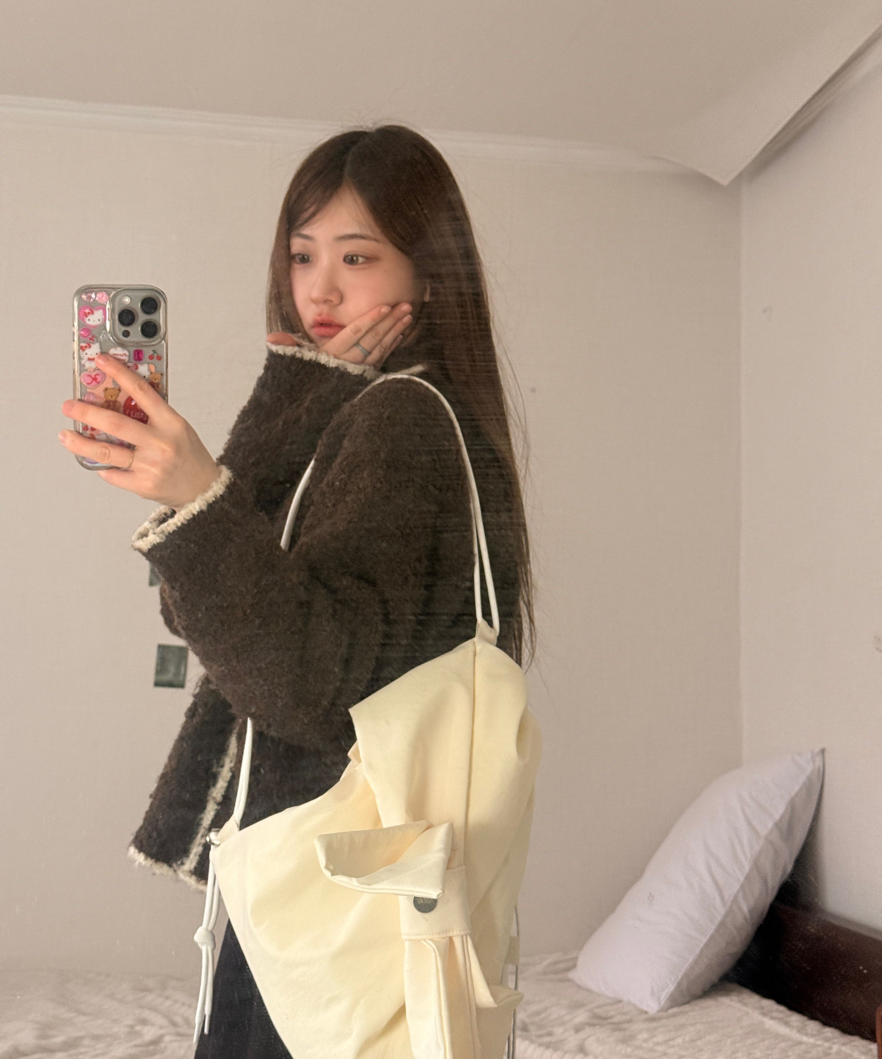 어세이(ASSAY) Ribbon 2way bag _ Nylon khaki - 사이즈 & 후기 | 무신사