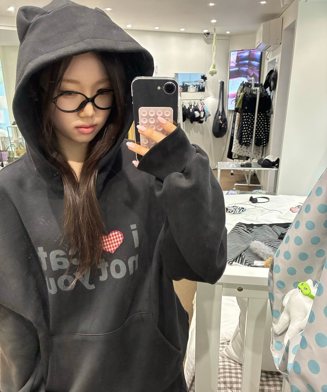 MUSINSA公式 | ITZAVIBE I LOVE CAT NOT YOU CAT EAR HOODIE