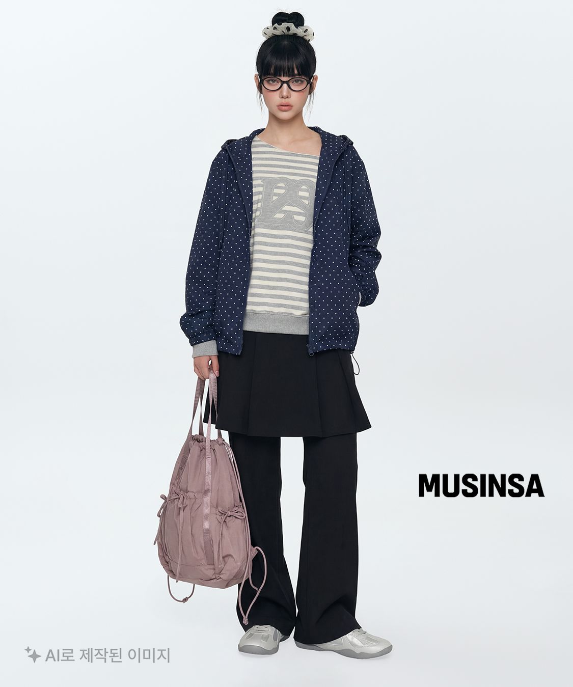 미세키서울(MISEKI SEOUL) Pleats midi skirt pants SET BLACK