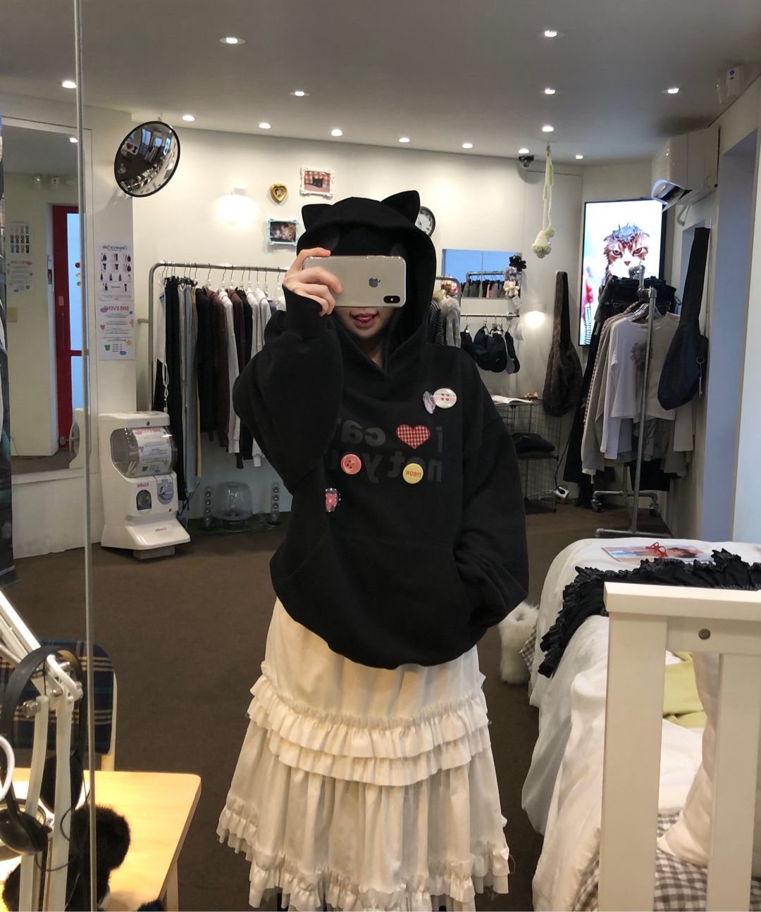 MUSINSA公式 | ITZAVIBE I LOVE CAT NOT YOU CAT EAR HOODIE