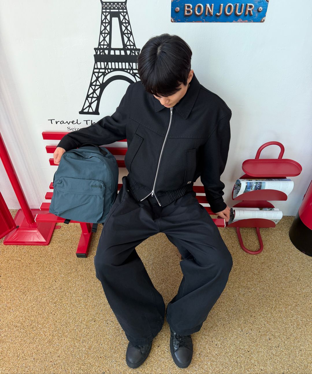 MUSINSA | LMOOD Iconic Wool Blouson Jacket MAINE Black
