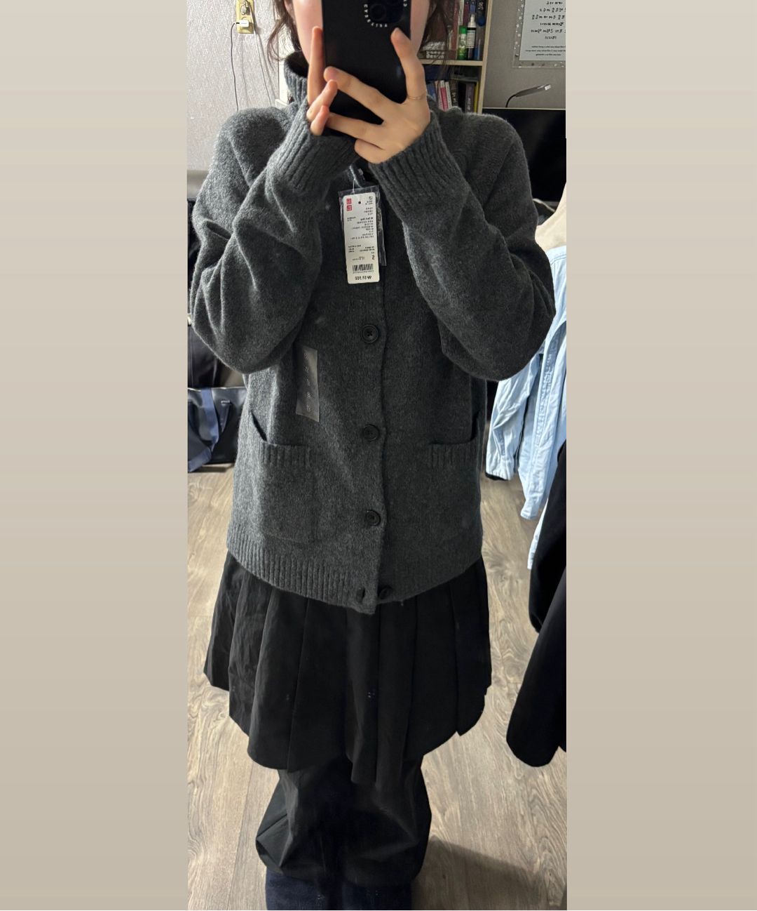 MUSINSA公式 | THE COLDEST MOMENT TCM skirt layered pants (black)
