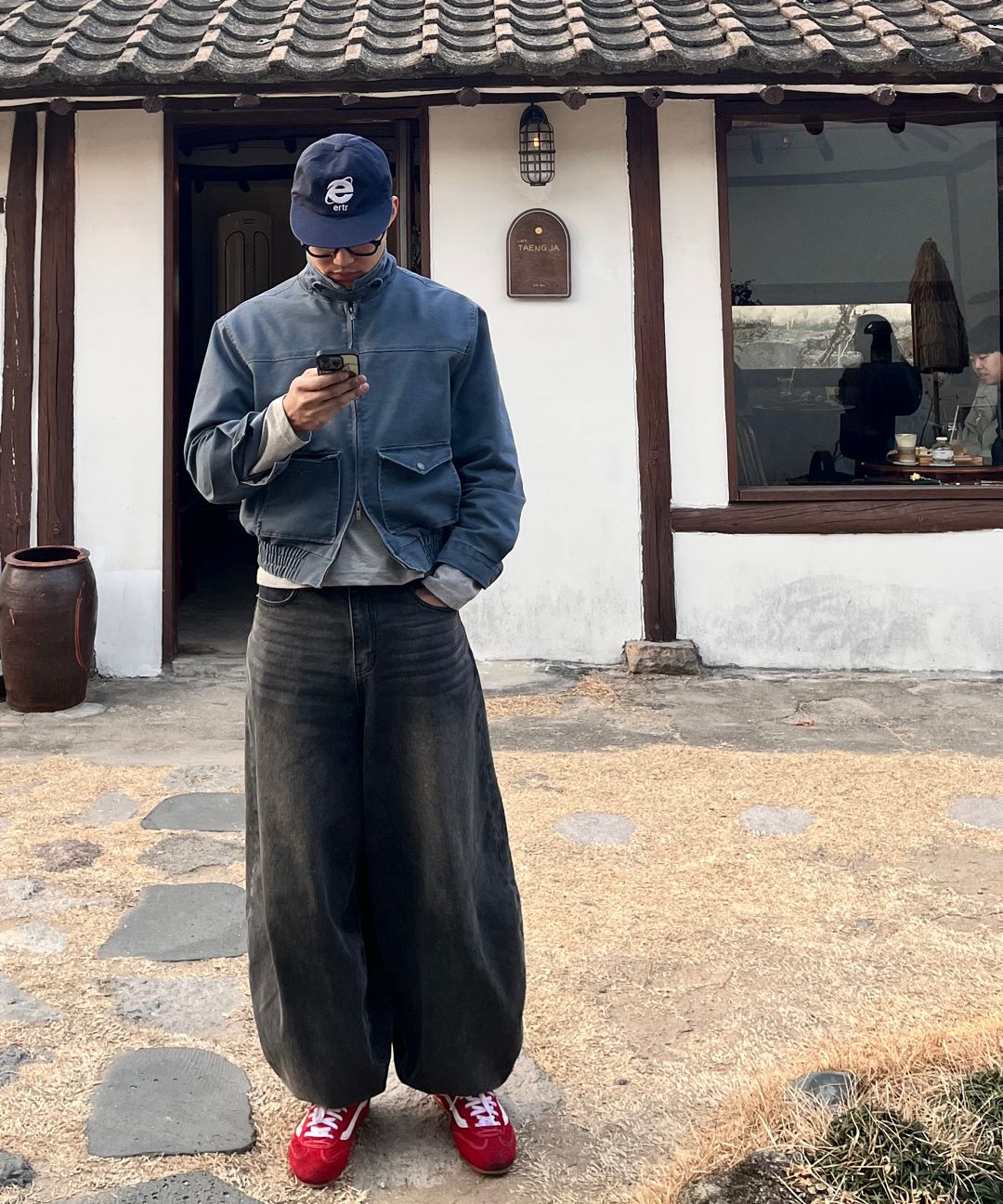 MUSINSA | KICHUL BALLOON FIT DENIM PANTS (BROWN TIN WASHED)