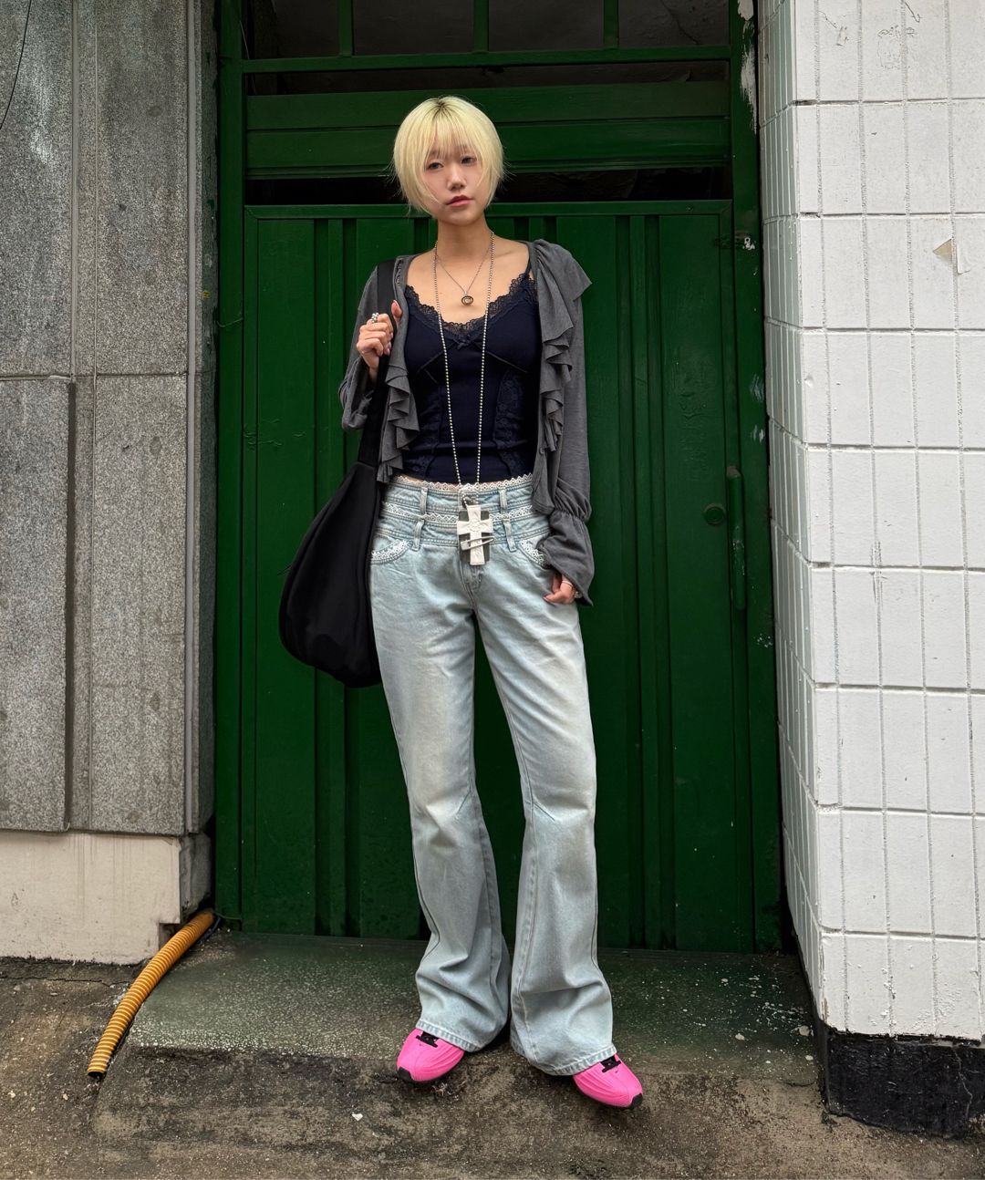 MUSINSA公式 | SCULPTOR Double Waist Boots Cut Denim Vintage Ice