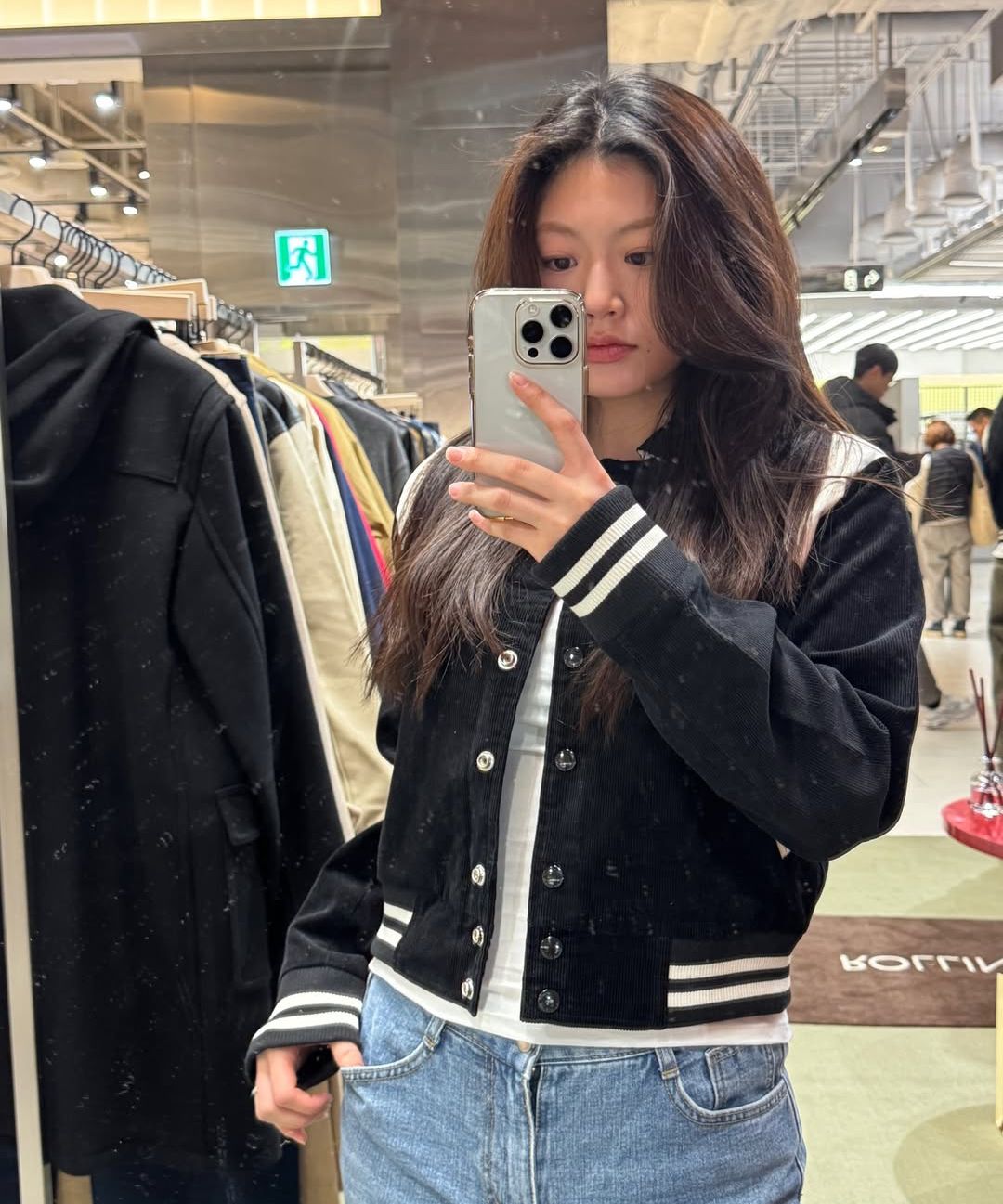 MUSINSA公式 | ROLLING STUDIOS CORDUROY VARSITY JACKET BLACK