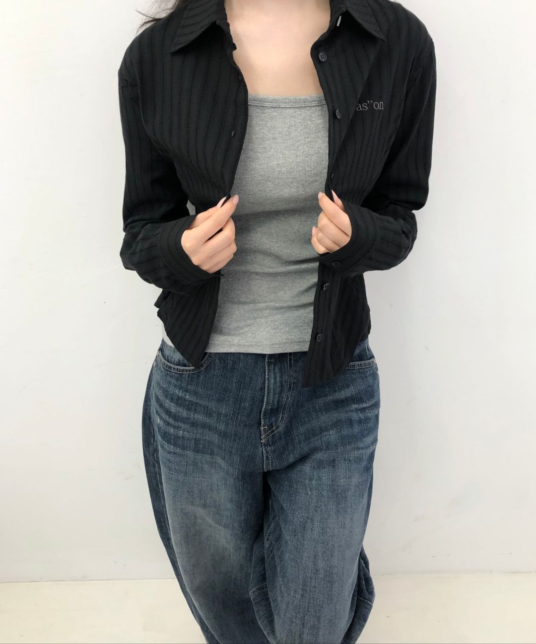MUSINSA公式 | ASON NIKO CORSET SHIRT / BLACK