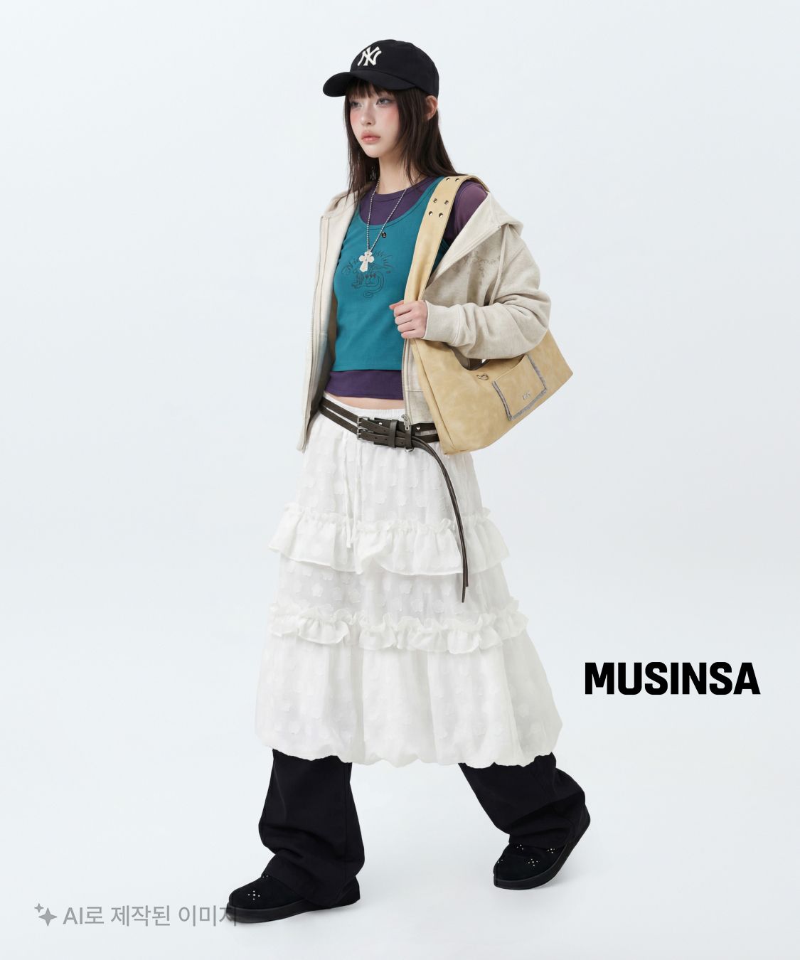 미세키서울(MISEKI SEOUL) Pocket cargo bootscut pants BLACK