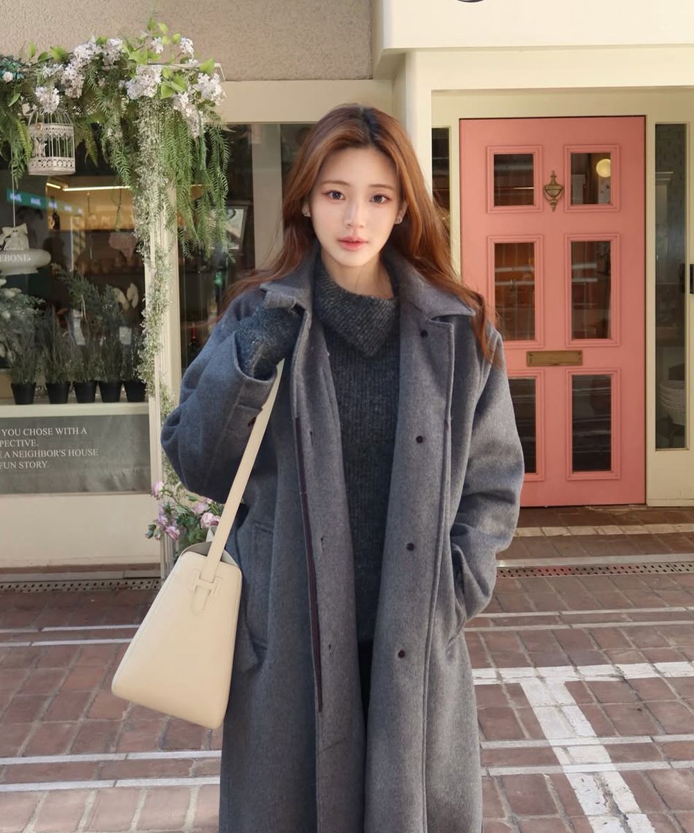 MUSINSA公式 | MISEKI SEOUL Side button knit GREY