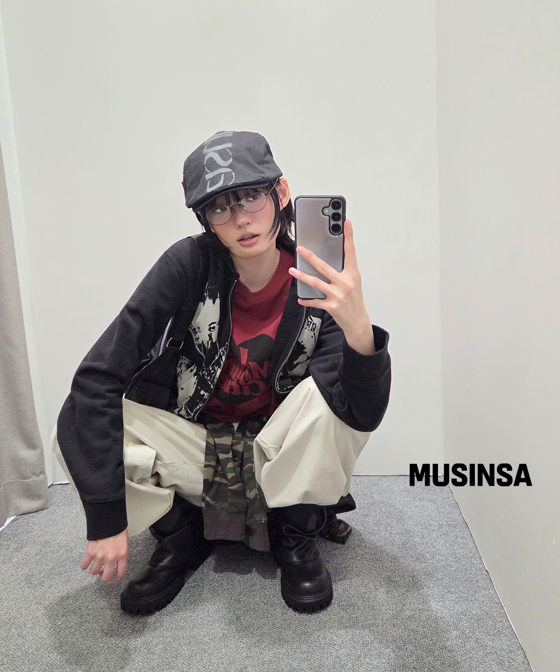 낫포너드(NOT4NERD) Routine Remains Slim Fit Hood Zip Up - Black