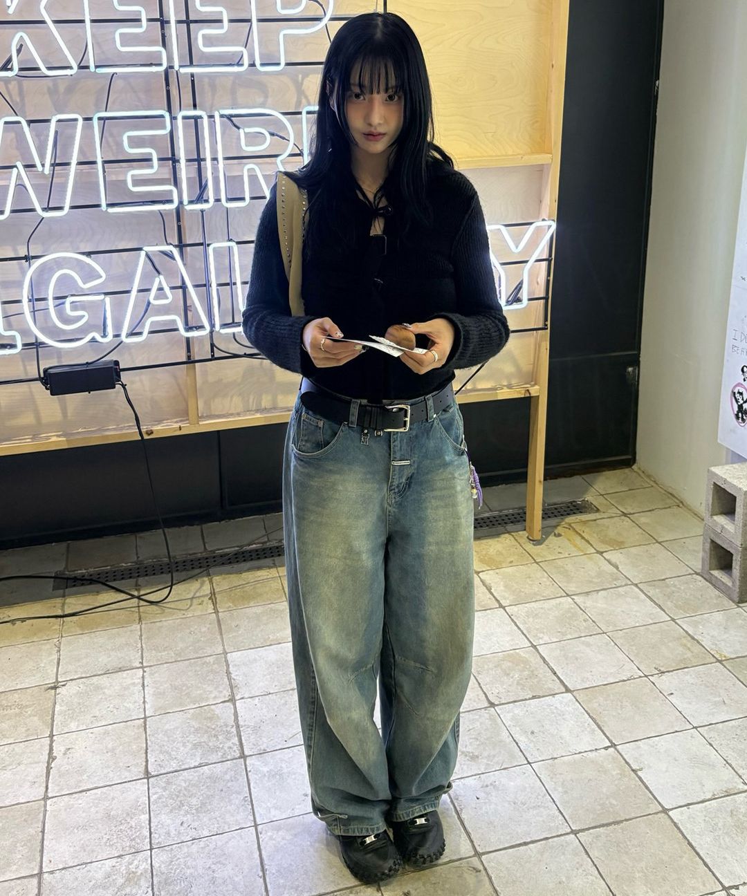 MUSINSA公式 | THEVINYLHOUSE BASIC WIDE DENIM PANTS BLACK