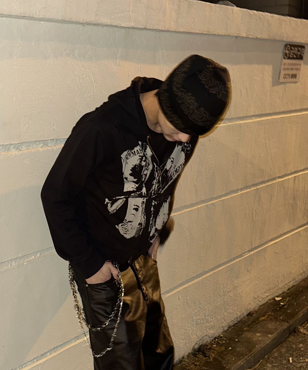 MUSINSA | NOT4NERD Routine Remains Slim Fit Hood Zip Up - Black