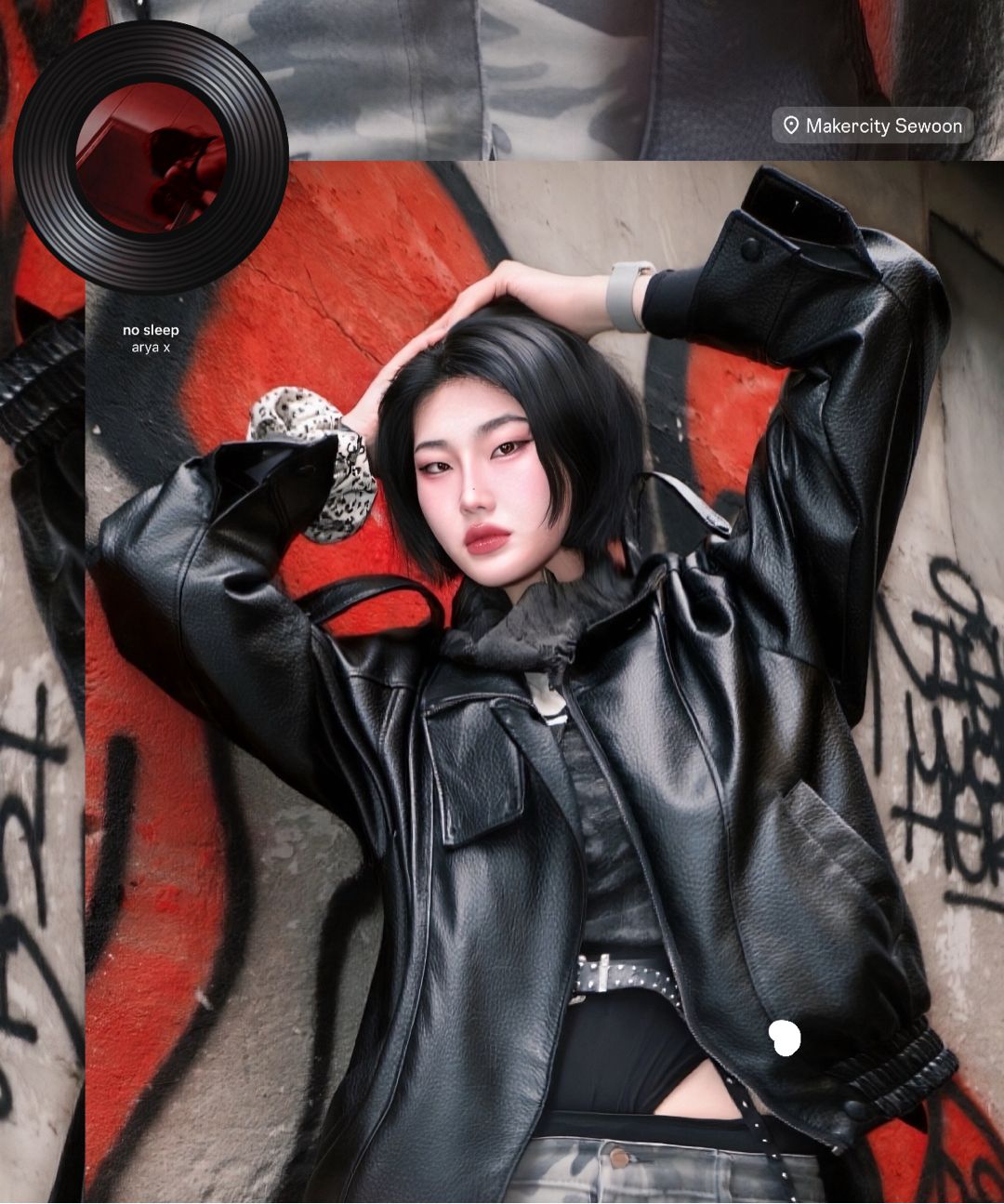 플레어업(FLAREUP) Asymmetrical Biker Jacket (FL-047_Black