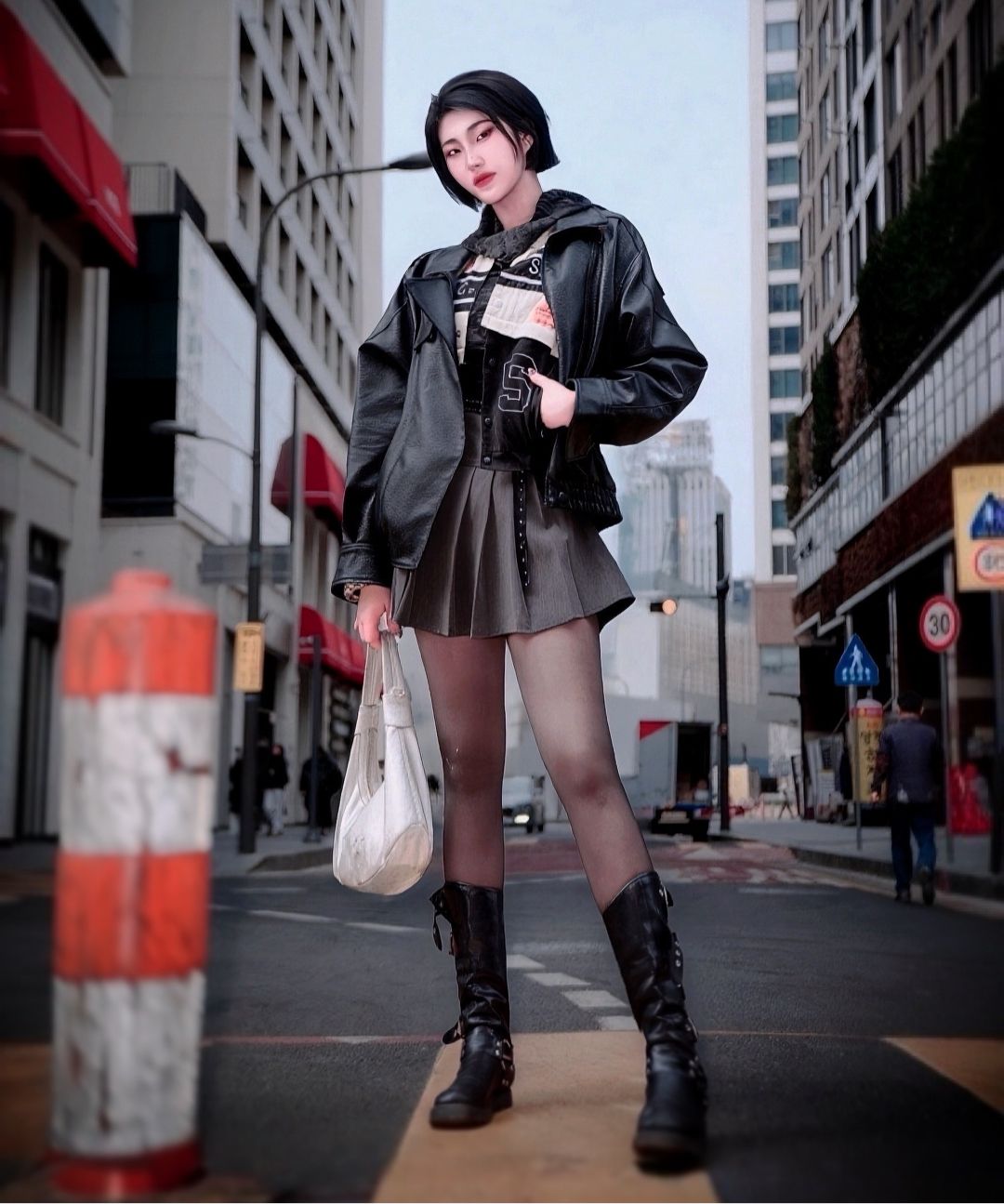 플레어업(FLAREUP) Asymmetrical Biker Jacket (FL-047_Black