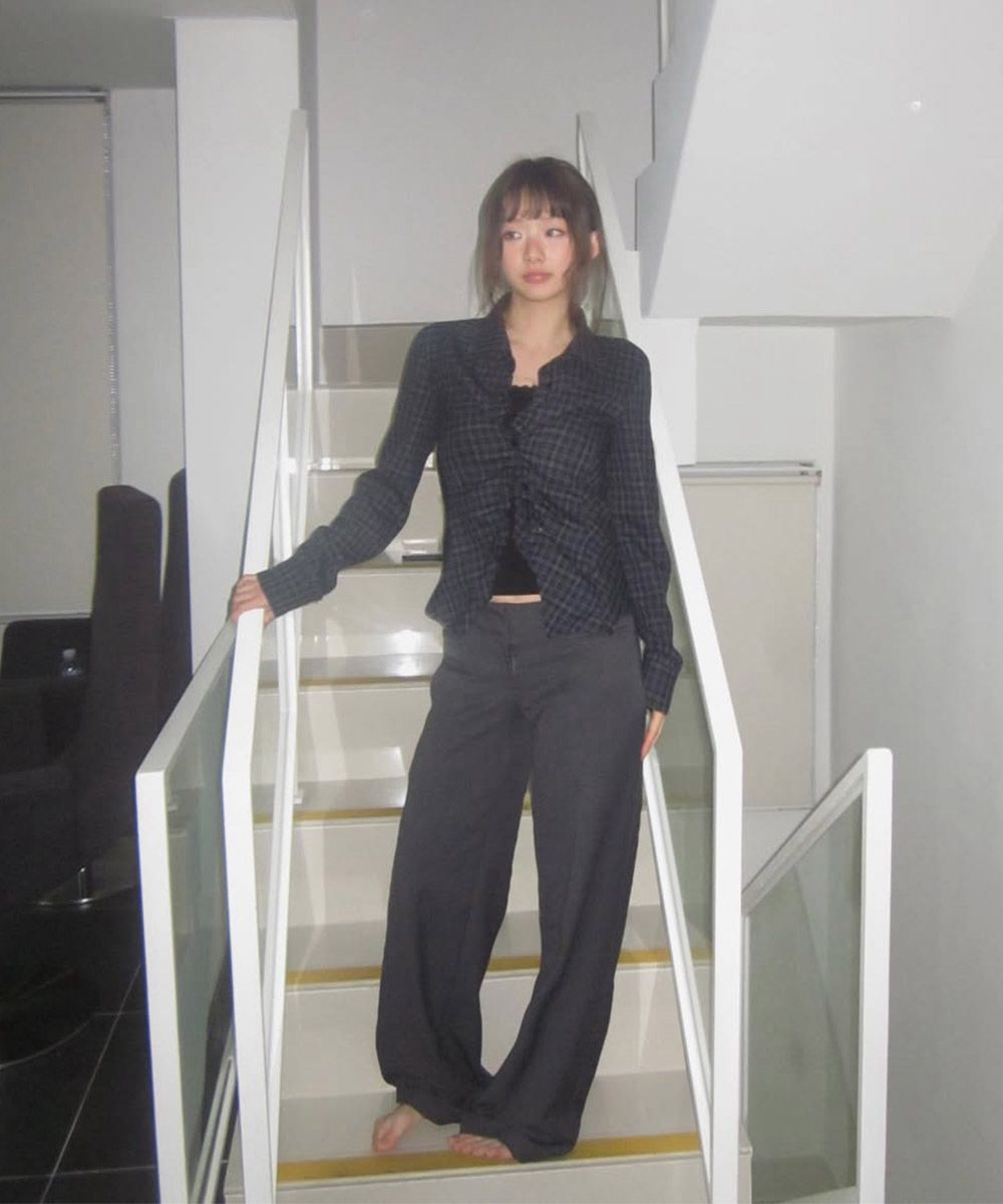 パンツ miseki seoul Tuck detail slacks pants MUSINSA | MISEKI SEOUL Tuck detail slacks pants BLACK