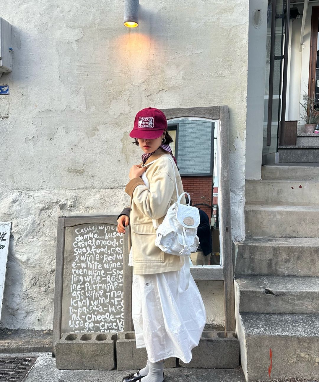 MUSINSA公式 | LOTSYOU Nostalgia chubby Backpack White