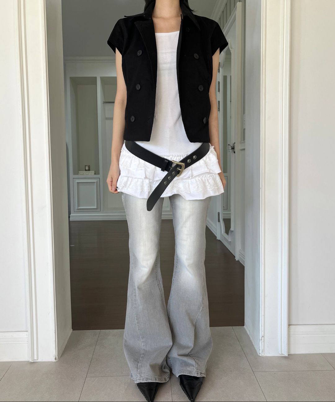 MUSINSA | SYNERJYN CAT WASHING DENIM PANTS BLACK