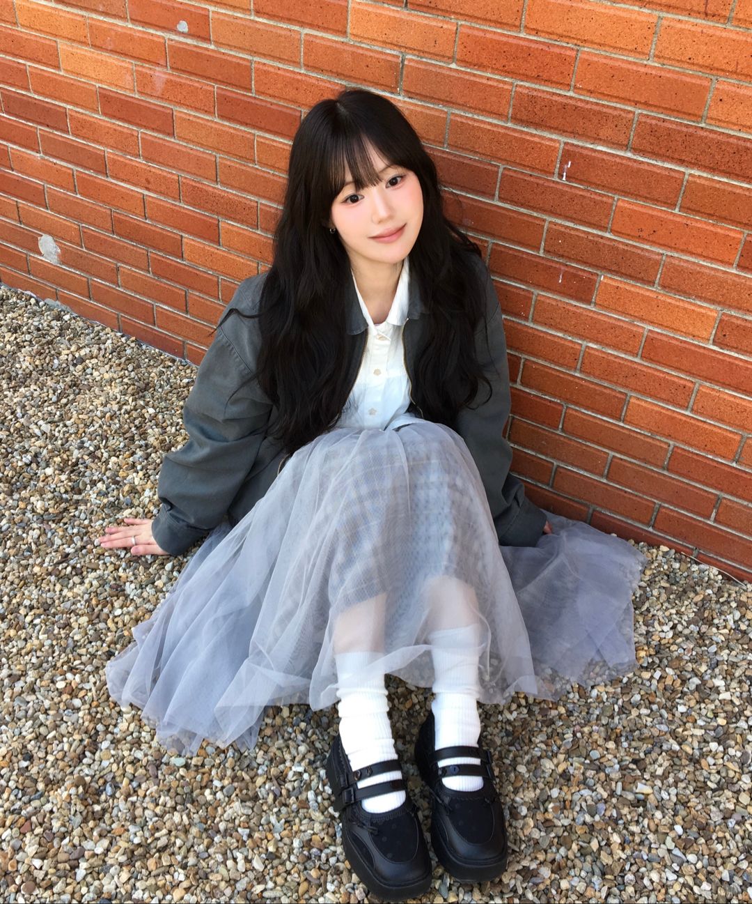 MUSINSA | TUOMIO CHECK TULLE SKIRT [NAVY]